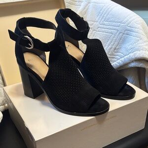 Marc Fisher Black Block Vixen Suede Heels